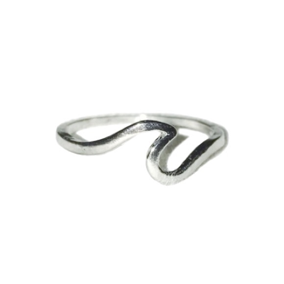 New Minimalist Ring Silver Ocean Wave Beach - Picture 1 of 4